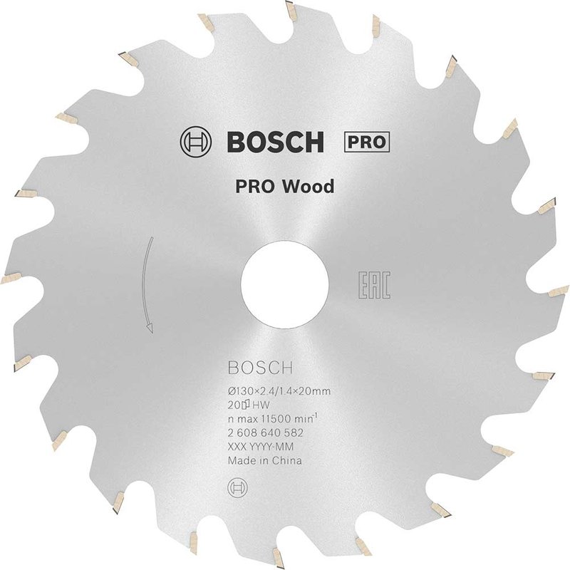 Bosch PRO Optiline Wood Cutting Saw Blade 130mm 20T 20mm