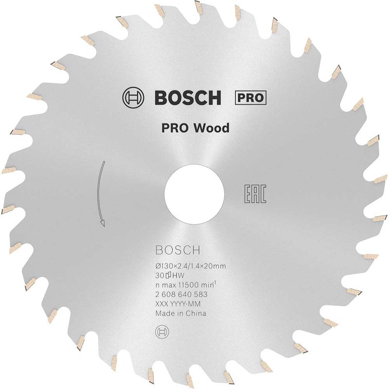 Bosch PRO Optiline Wood Cutting Saw Blade 130mm 30T 20mm