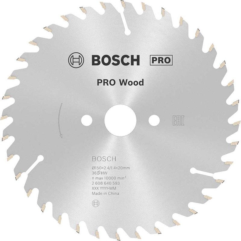Bosch PRO Optiline Wood Cutting Saw Blade 150mm 36T 20mm