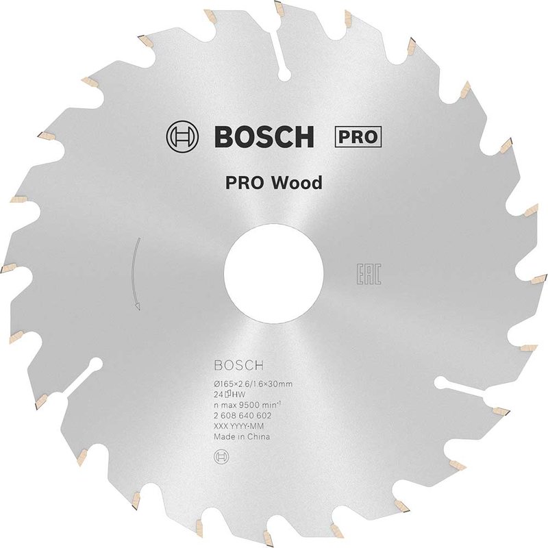 Bosch PRO Optiline Wood Cutting Saw Blade 165mm 24T 30mm