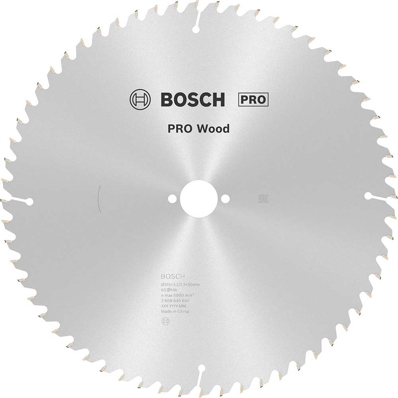 Bosch PRO Optiline Wood Cutting Table Saw Blade 315mm 60T 30mm