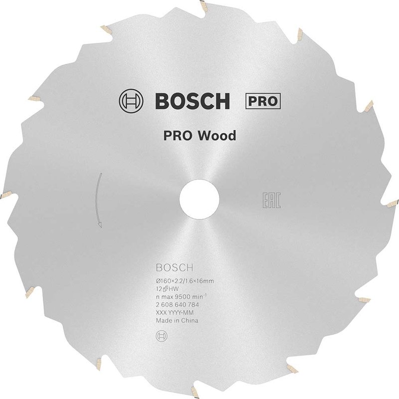 Bosch PRO Speedline Wood Cutting Saw Blade 160mm 12T 16mm