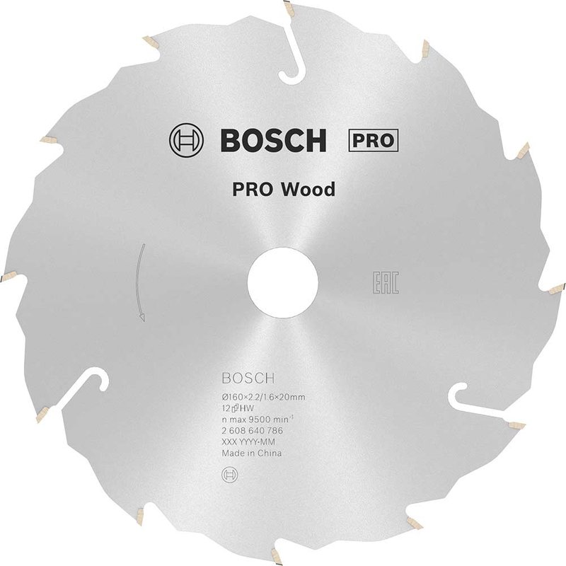 Bosch PRO Speedline Wood Cutting Saw Blade 160mm 12T 20mm