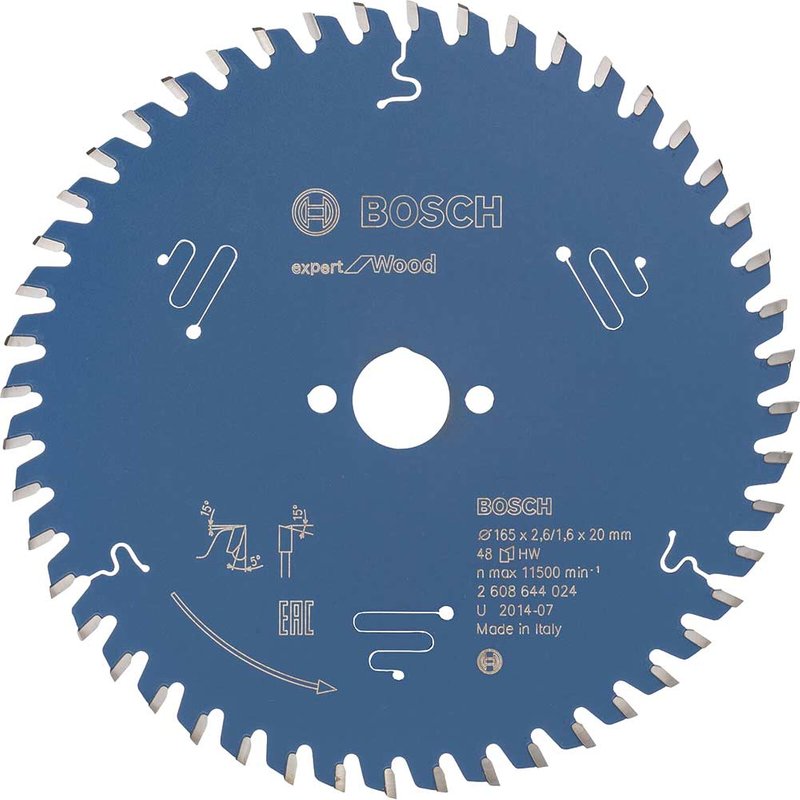 Bosch EXPERT Wood Cutting Saw Blade 165mm 48T 20mm