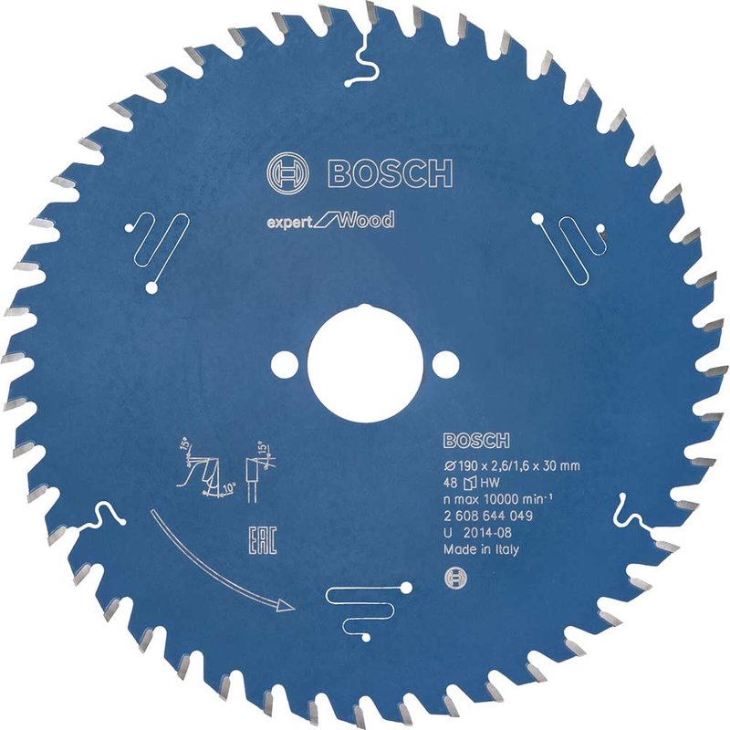 Bosch EXPERT Wood Cutting Saw Blade 190mm 48T 30mm