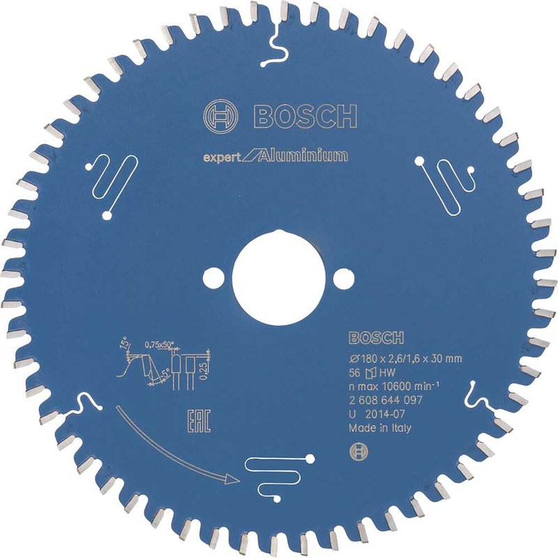 Bosch EXPERT Aluminium Cutting Saw Blade 180mm 56T 30mm