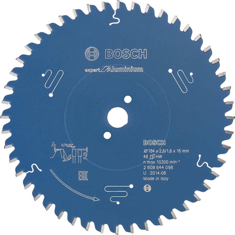 Bosch EXPERT Aluminium Cutting Saw Blade 184mm 48T 16mm