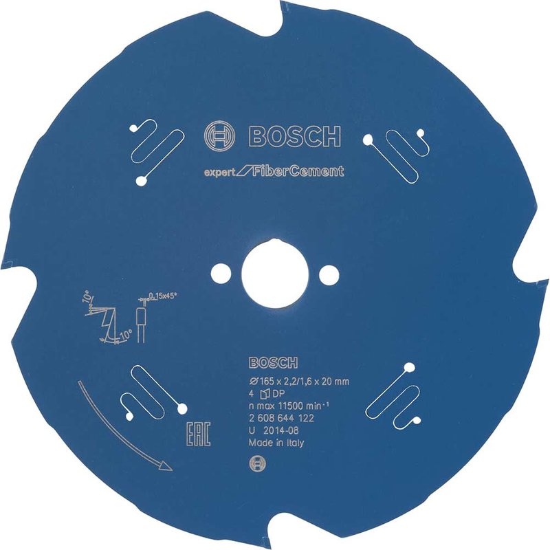 Bosch EXPERT Fiber Cement Cutting Saw Blade 165mm 4T 20mm