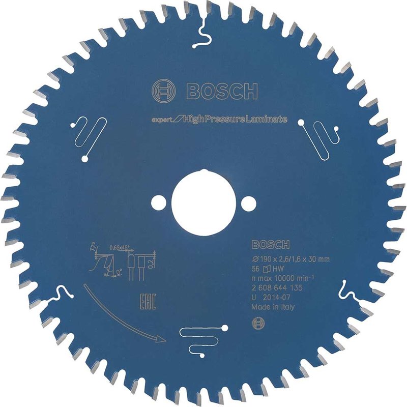 Bosch EXPERT High Pressure Laminate Cutting Saw Blade 190mm 56T 30mm