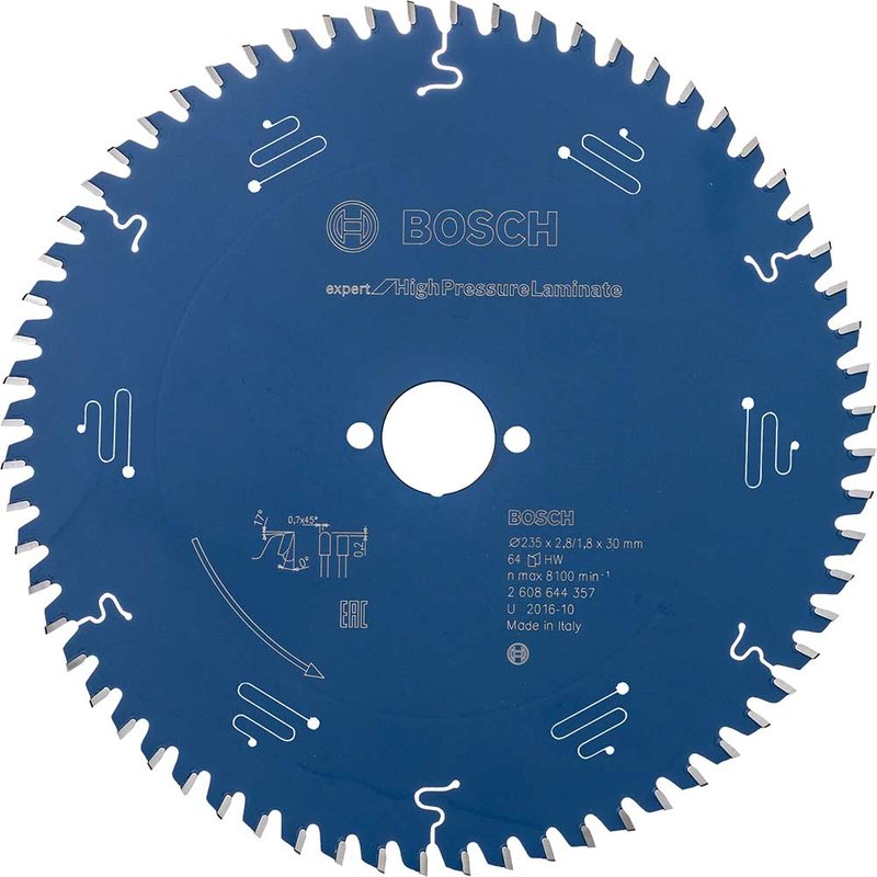 Bosch EXPERT High Pressure Laminate Cutting Saw Blade 235mm 64T 30mm