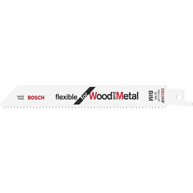 Bosch Powertool Accessories S 922 HF Flexible for Wood & Metal Blade 150mm 10 TPI (Pack 5) 2608656016
