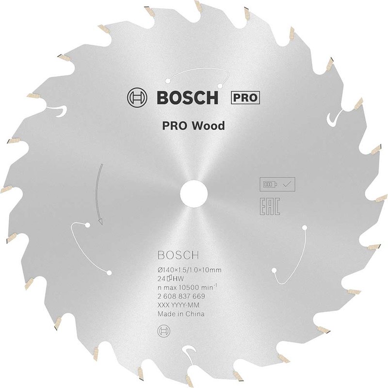 Bosch PRO Cordless Wood Cutting Circular Saw Blade 140mm 24T 10mm