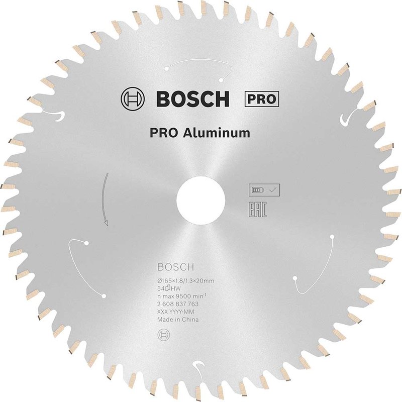 Bosch PRO Cordless Circular Saw Blade for Aluminium 165mm 54T 20mm