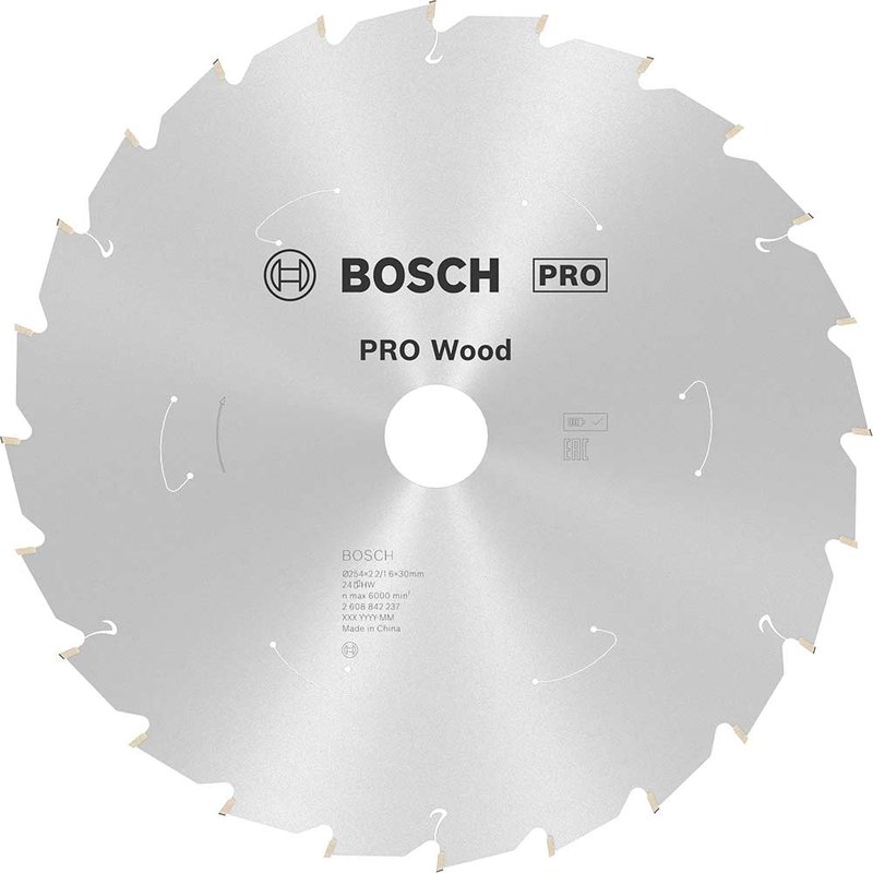 Bosch PRO Cordless Wood Cutting Circular Saw Blade 254mm 24T 30mm