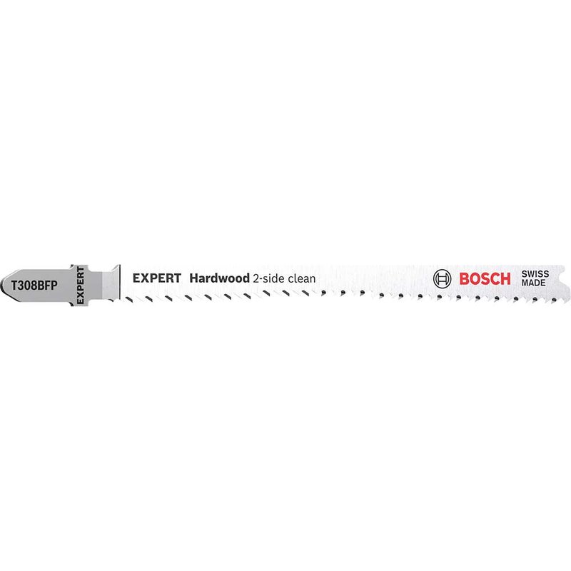 Bosch Powertool Accessories EXPERT Hardwood 2-side Clean T308BFP Jigsaw Blade Pack of 5 2608900548