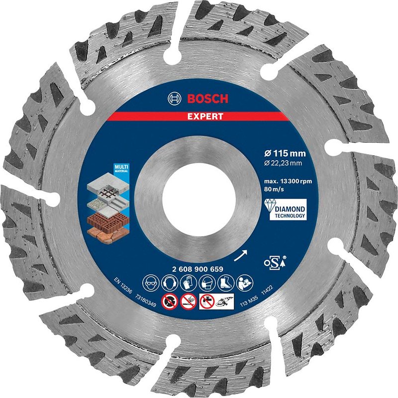 Bosch EXPERT Multi Material Diamond Cutting Disc 115mm 2.2mm 22mm