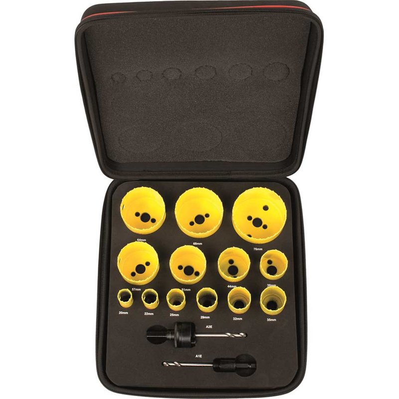 Starrett KDC13021 Deep Cut Bi-Metal Universal Holesaw Kit, 15 Piece BF7024