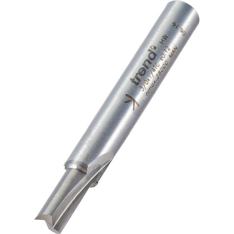 Trend Professional Two Flute Straight Router Cutter 4.7mm 11mm 1/4"