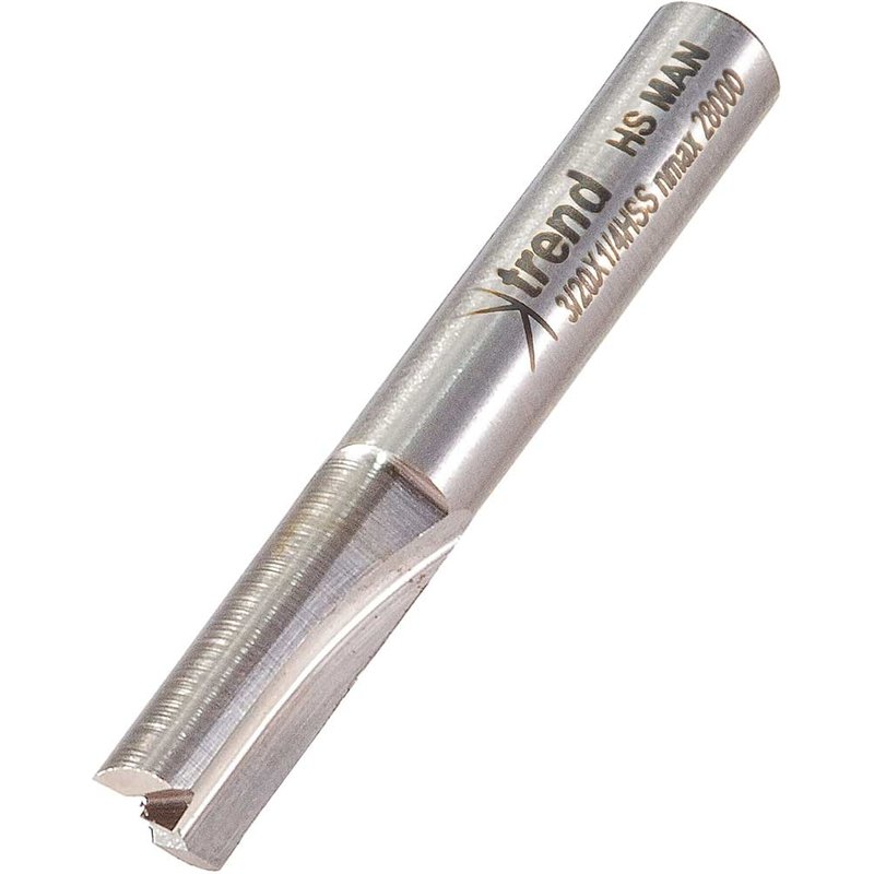 Trend HSS Two Flute Straight Router Cutter 6.3mm 16mm 1/4"