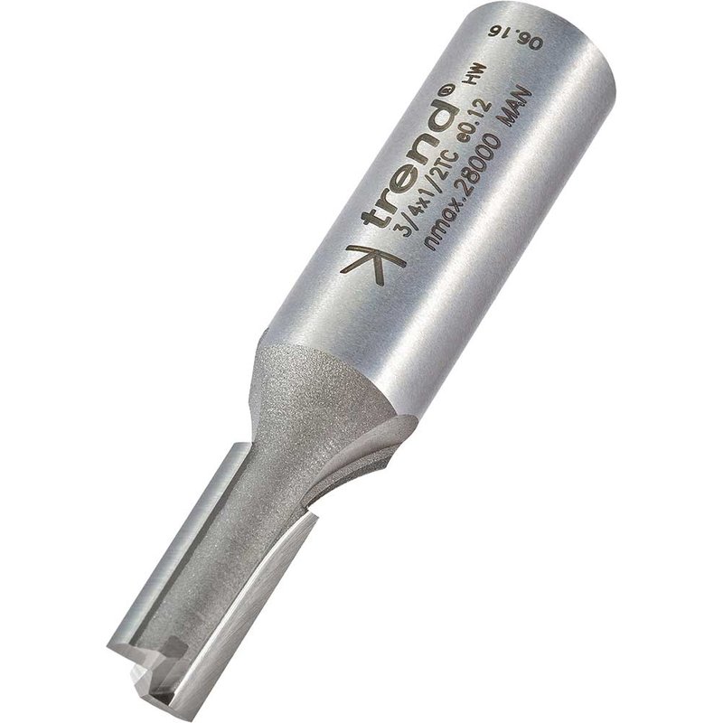 Trend Professional Two Flute Straight Router Cutter 8mm 19mm 1/2"