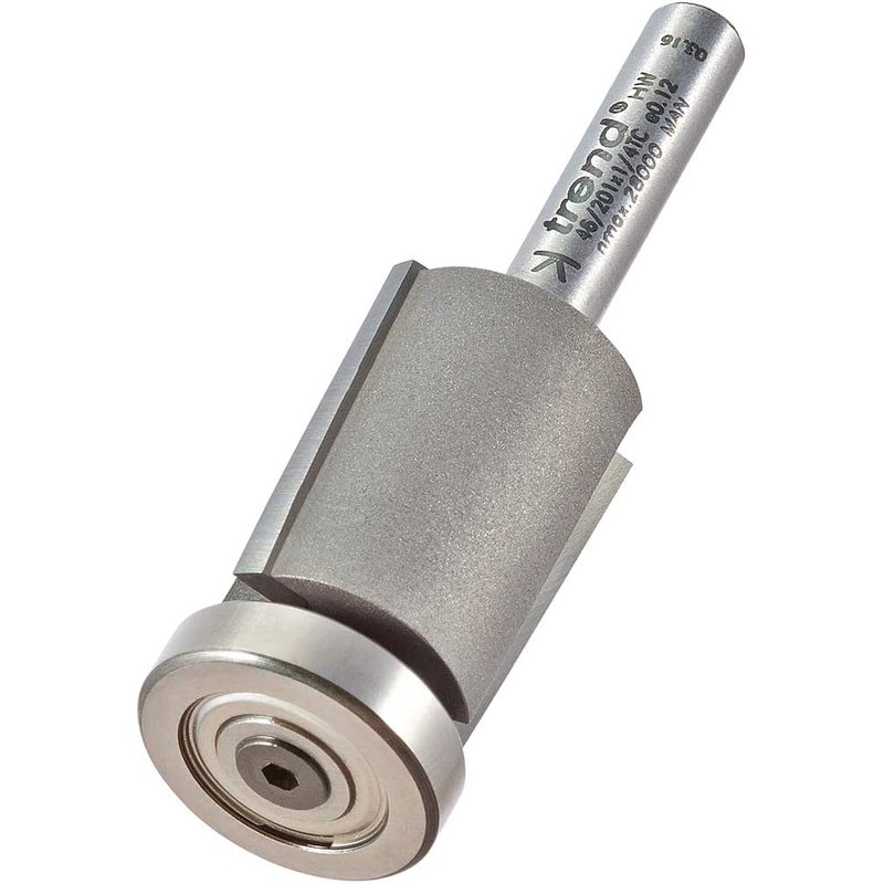 Trend Low Profile Trimmer Bearing Guided Router Cutter 19.1mm 25mm 1/4"