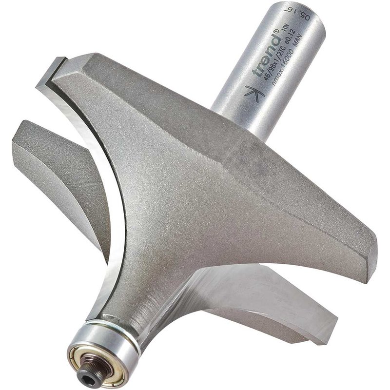 Trend Bearing Guided Ovolo and Round Router Cutter 76.5mm 38mm 1/2"
