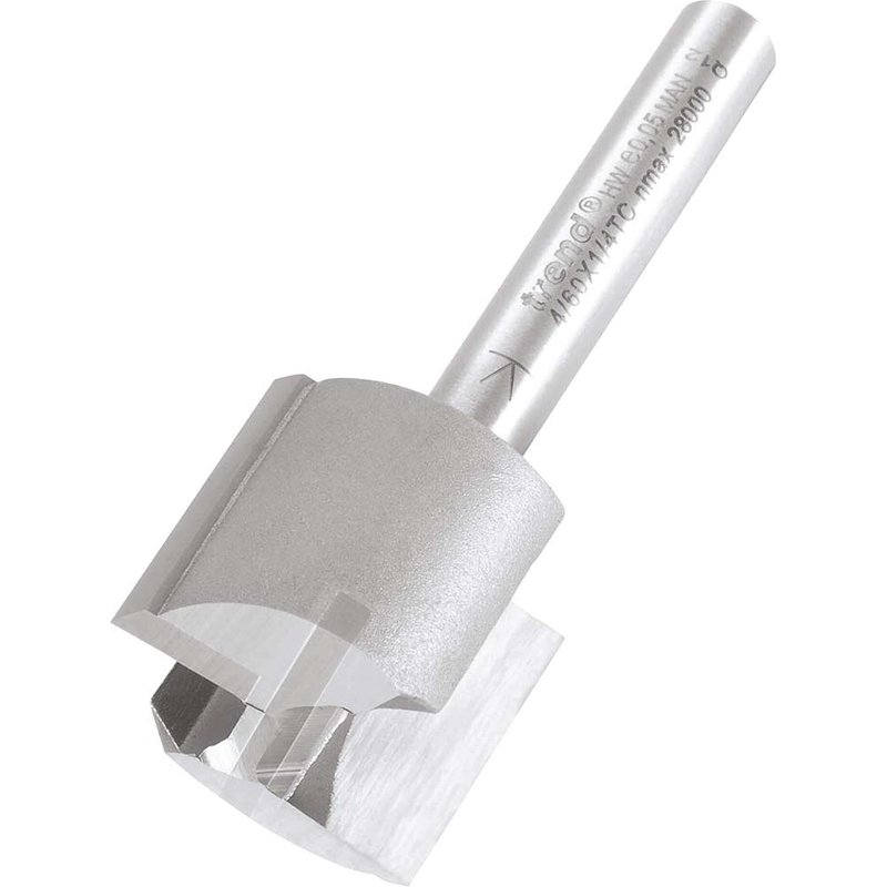 Trend Professional Two Flute Straight Router Cutter 22mm 19mm 1/4"