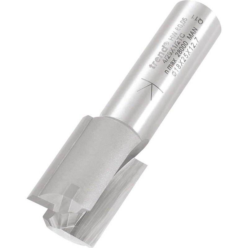 Trend Professional Two Flute Straight Router Cutter 18mm 25mm 1/2"