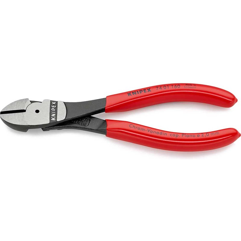 Knipex 74 01 160 High Leverage Diagonal Cutters Plastic Coated Grips 160mm 74 01 160 SB
