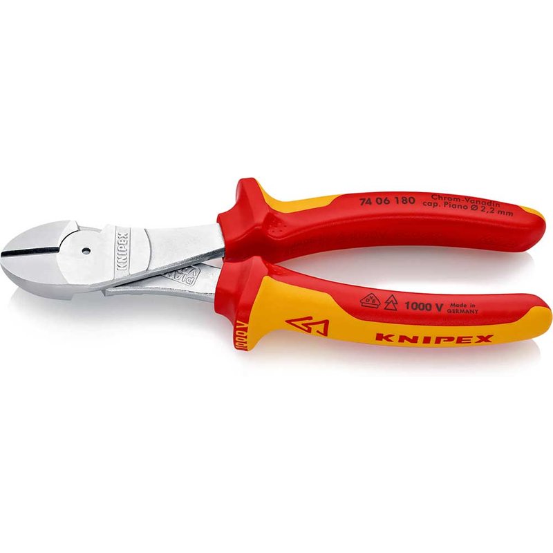 Knipex 74 06 VDE Insulated High Leverage Diagonal Cutting Pliers 180mm