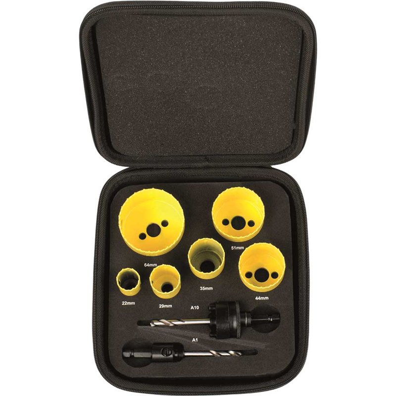 Starrett KFC06023 Fast Cut Bi-Metal General Purpose Holesaw Kit, 8 Piece KFC06023