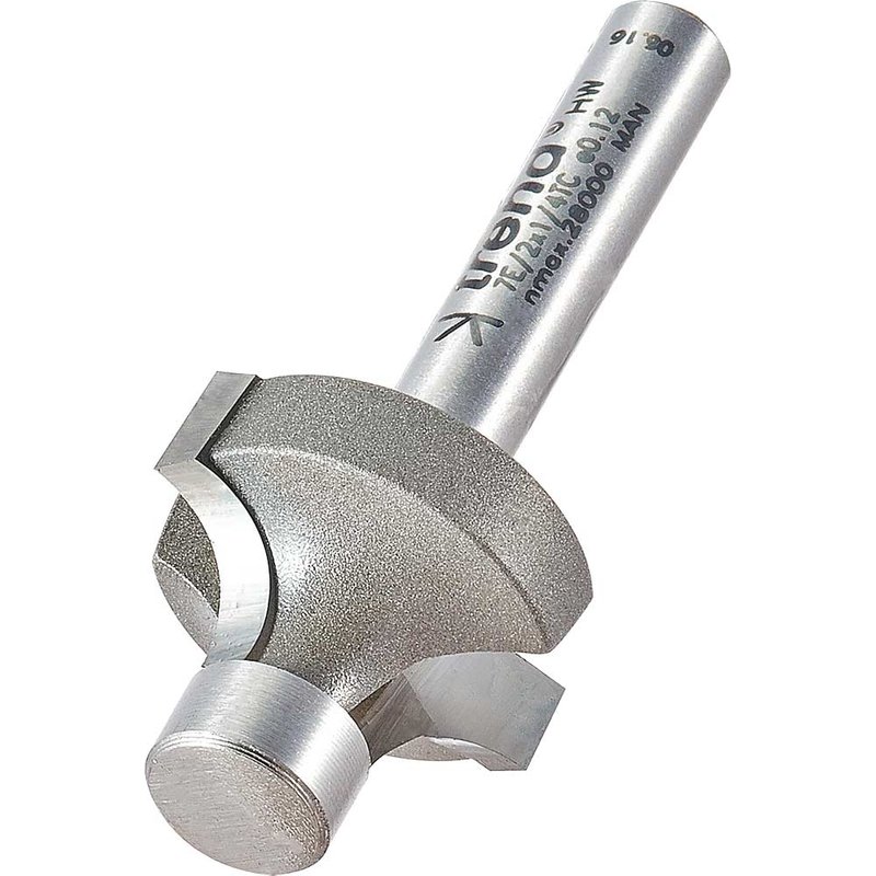 Trend Pin Guided Round Over Router Cutter 22.2mm 12.6mm 1/4"