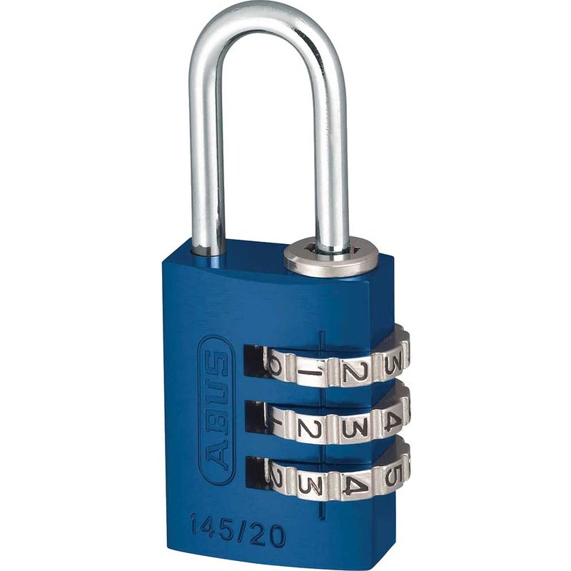 ABUS Mechanical 145/20 20mm Aluminium Combination Padlock Blue 46568 10046568-01