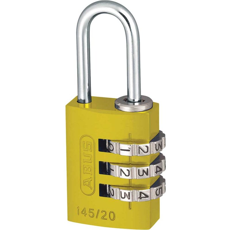 ABUS Mechanical 145/20 20mm Aluminium Combination Padlock Yellow 46572 10046572-01