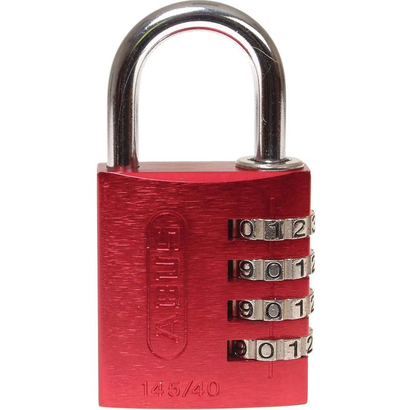 ABUS Mechanical 145/40 40mm Aluminium Combination Padlock Red 48829 10048829-01