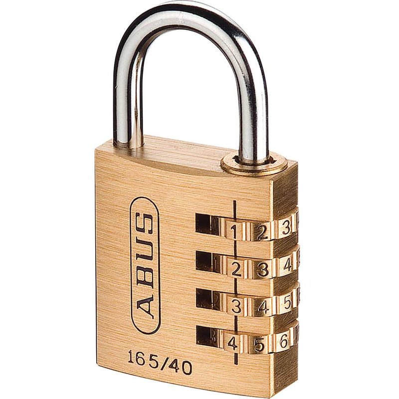 ABUS Mechanical 165/40 40mm Solid Brass Body Combination Padlock (4-Digit) Carded 10032163-01