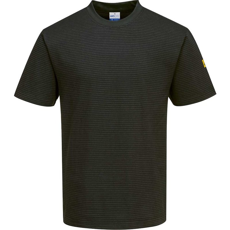 Portwest Mens Anti Static ESD T Shirt Black XL