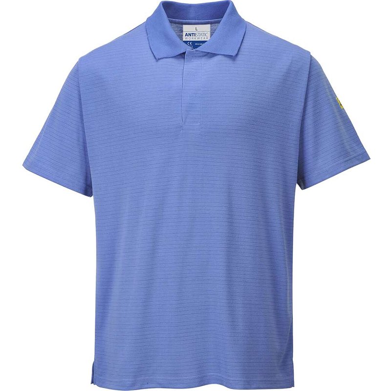 Portwest Mens Anti Static ESD Polo Shirt Blue S