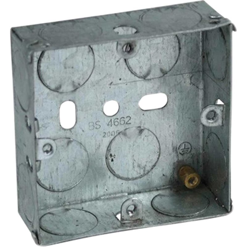 Axiom Electrical Single Socket Metal Back Box 25mm Pack of 10