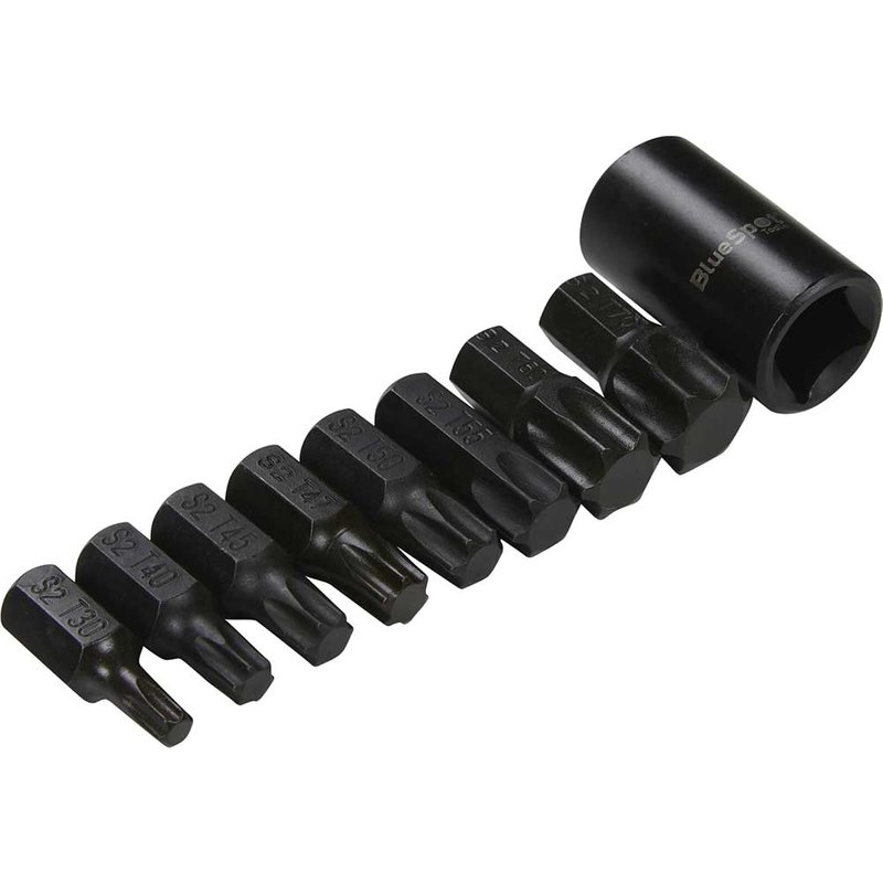 Bluespot 9 Piece 1/2" Drive Impact Torx Socket Bit Set 1/2"