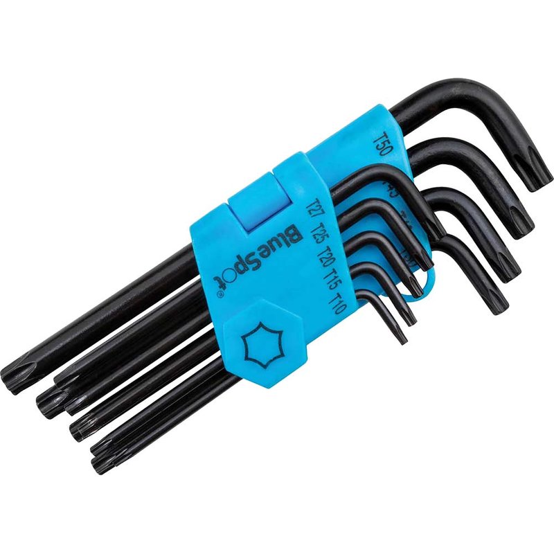 BlueSpot Tools Long Arm TORX Key Set of 9 (TX10-TX50) 15305