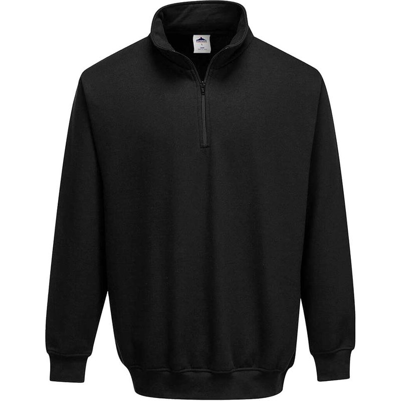 Portwest Mens Sorrento Zip Neck Sweatshirt Black L