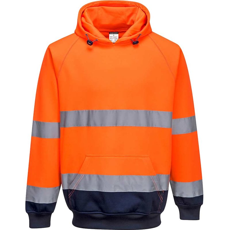 Portwest Hi Vis Contrast Hoodie Orange / Navy L