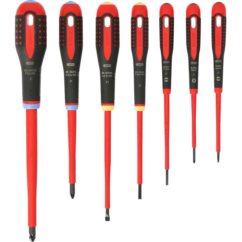 Bahco BE-9888S ERGOâ„¢ VDE Insulated Screwdriver Set, 7 Piece BE-9888S