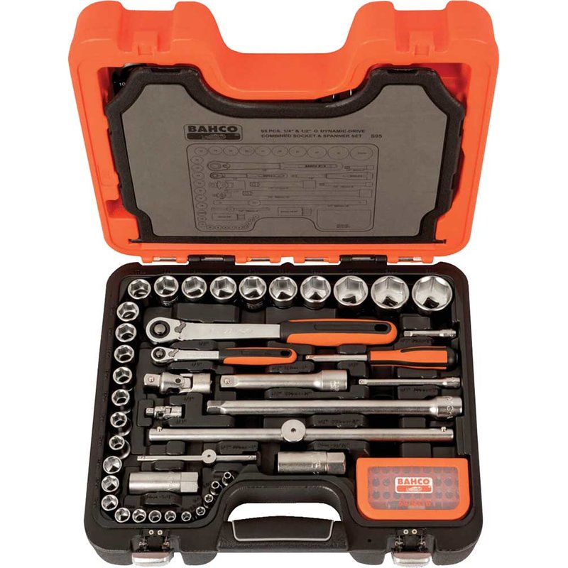 Bahco S95 1/4in & 1/2in Drive Socket & Mech Set, 95 Piece S95