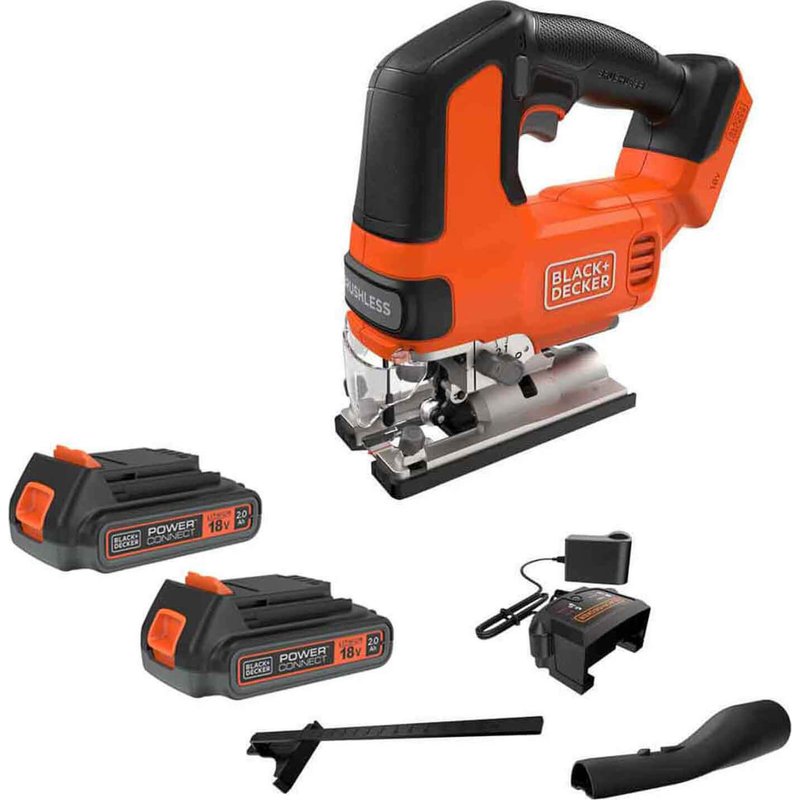 Black and Decker BLCJS78 18v Cordless Brushless Jigsaw 2 x 2ah Li-ion Charger No Case