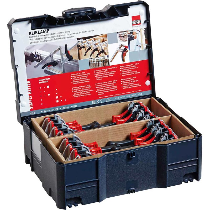 Bessey KLI-S Kliklamp Lever Clamp Set in Systainer Carry Case