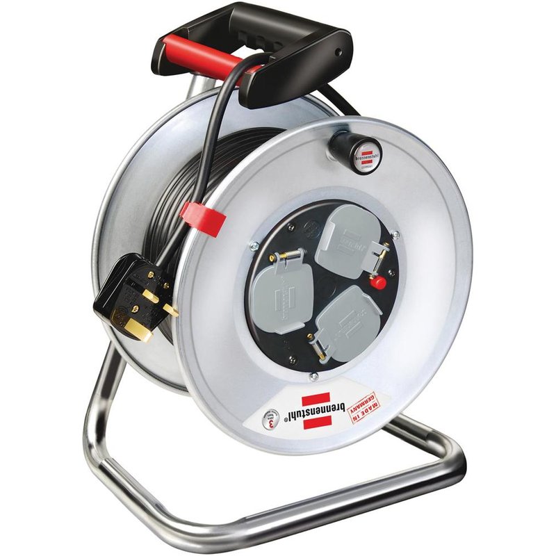 Brennenstuhl Garant S 3 Dust Protected 3 Socket Cable Extension Reel 240v 25m