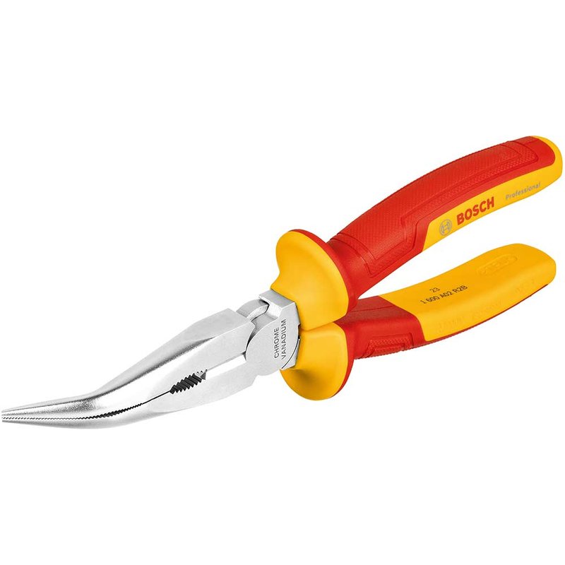Bosch Professional VDE Insulated 40 Degree Bent Long Nose Pliers 200mm