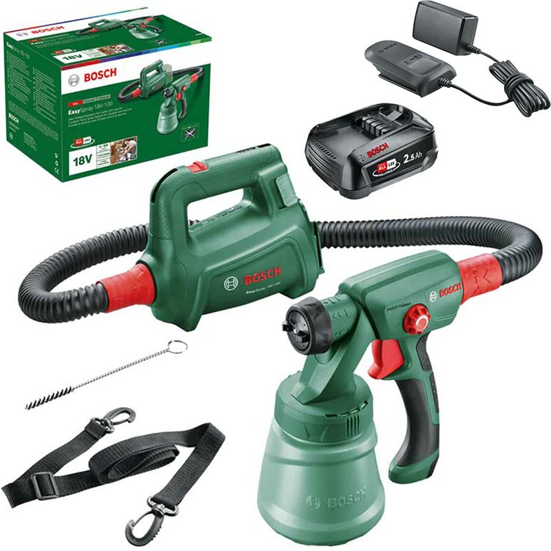 Bosch EASYSPRAY 18V-100 P4A 18v Cordless Paint Spray System 1 x 1.5ah Li-ion Battery Charger No Case